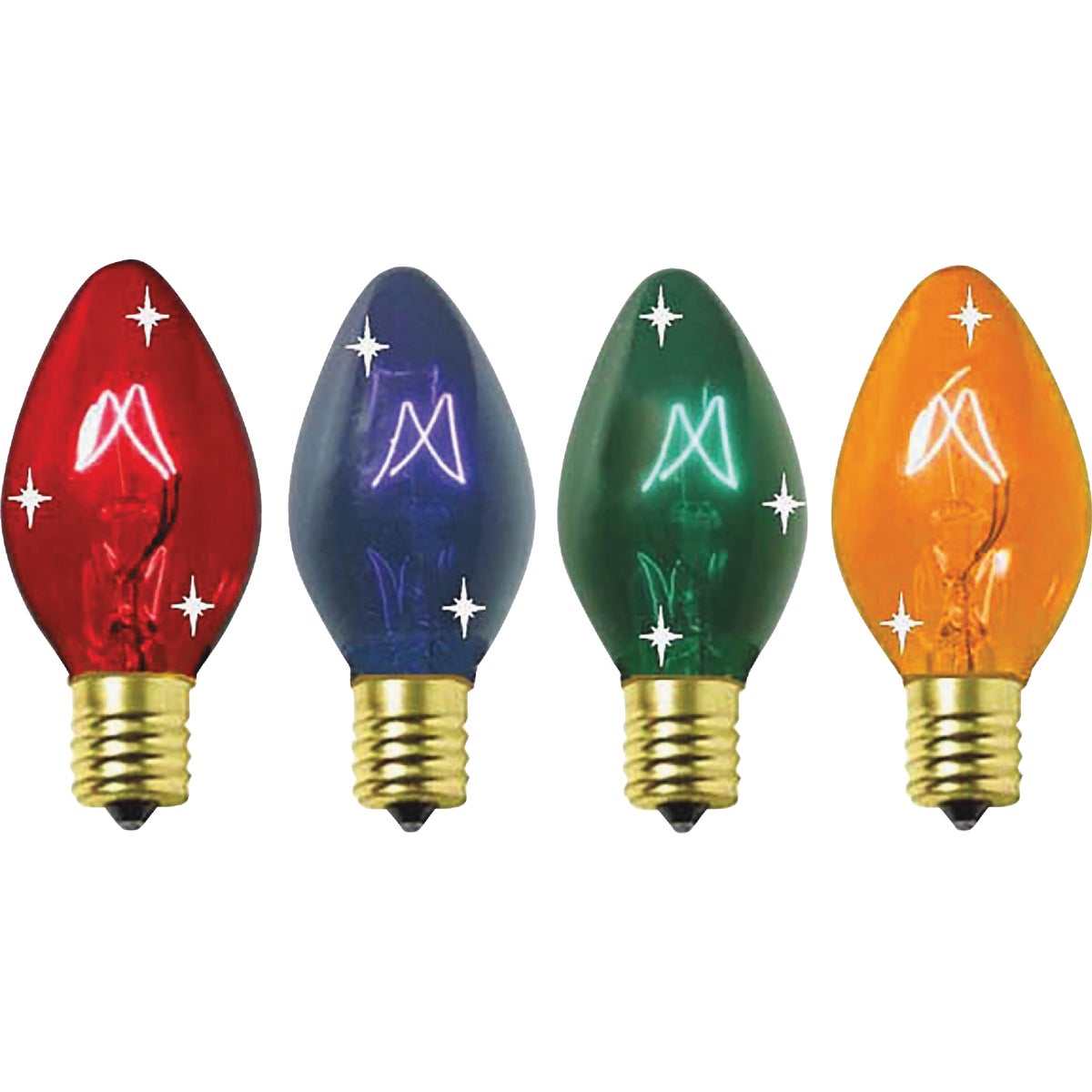 J Hofert C9 Multi Twinkle 125V Replacement Light Bulb (4-Pack)