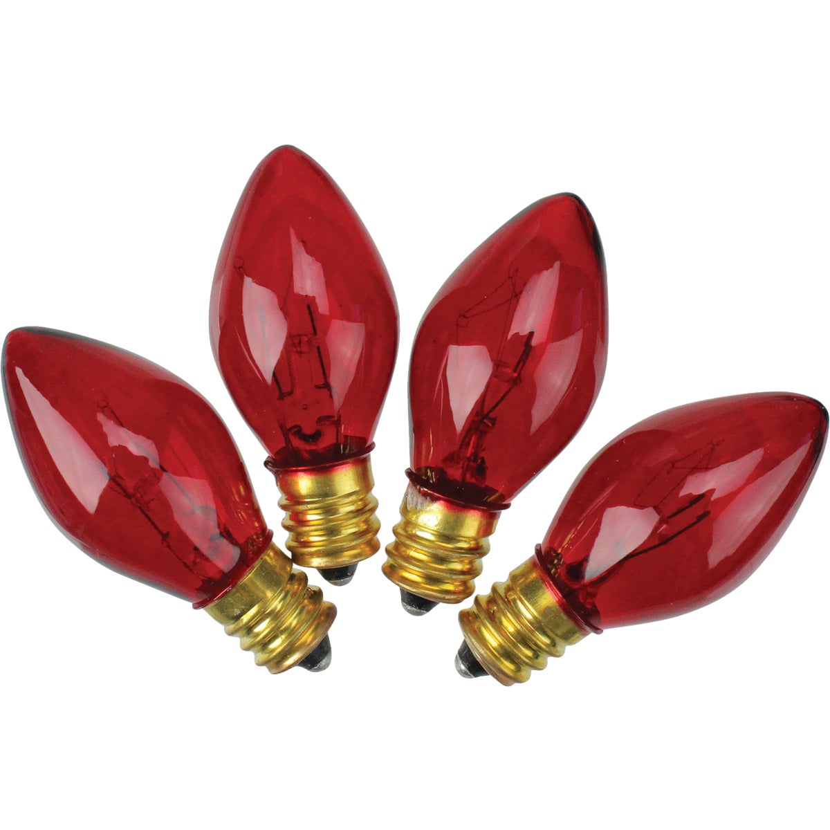 4PK C7 RED TRANS BULB