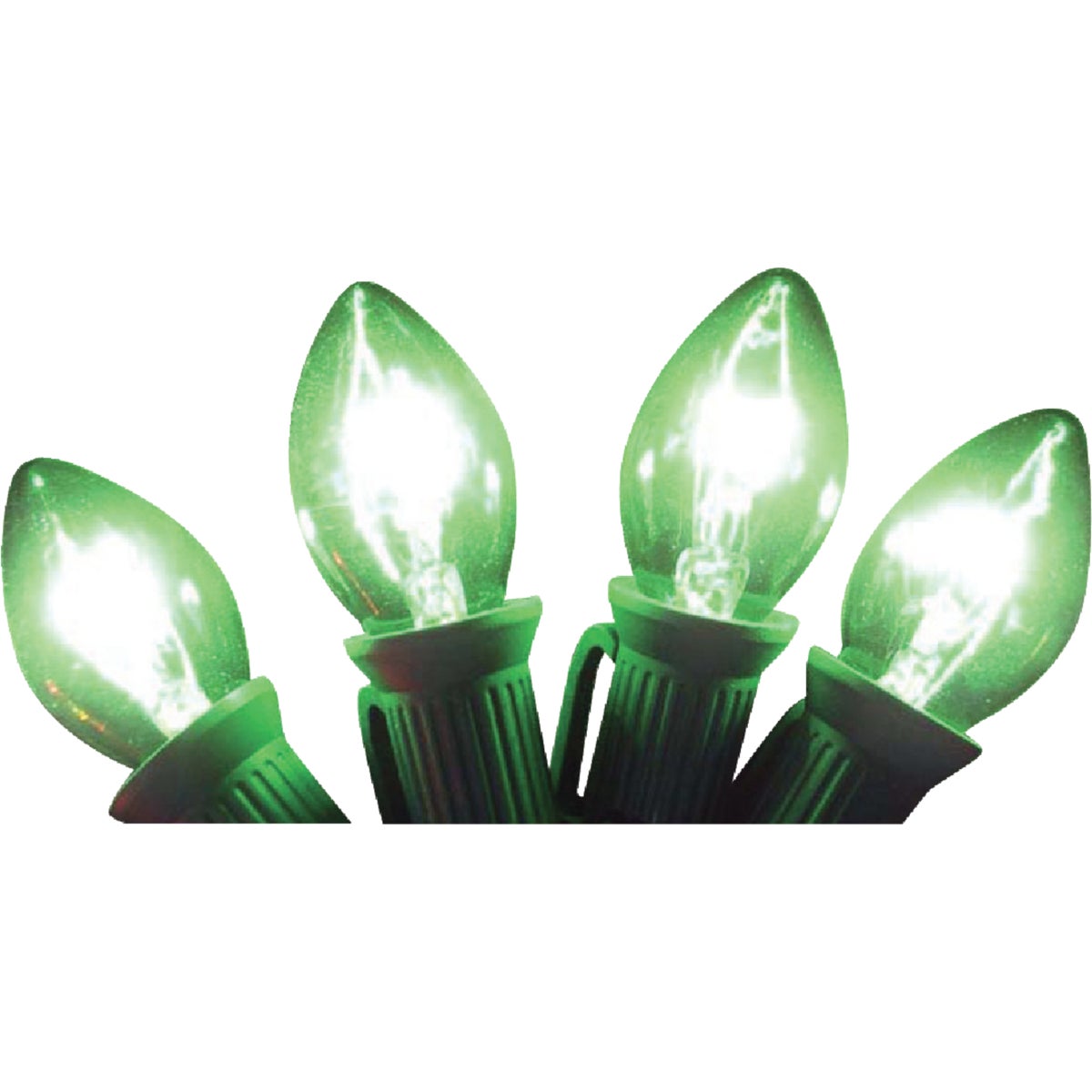 4PK C7 GREEN TRANS BULB