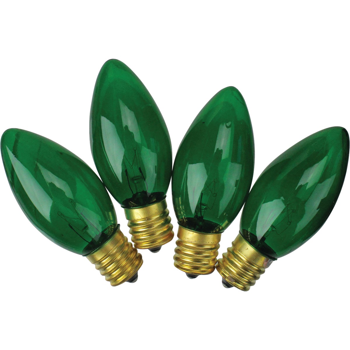 4PK C9 GREEN TRANS BULB