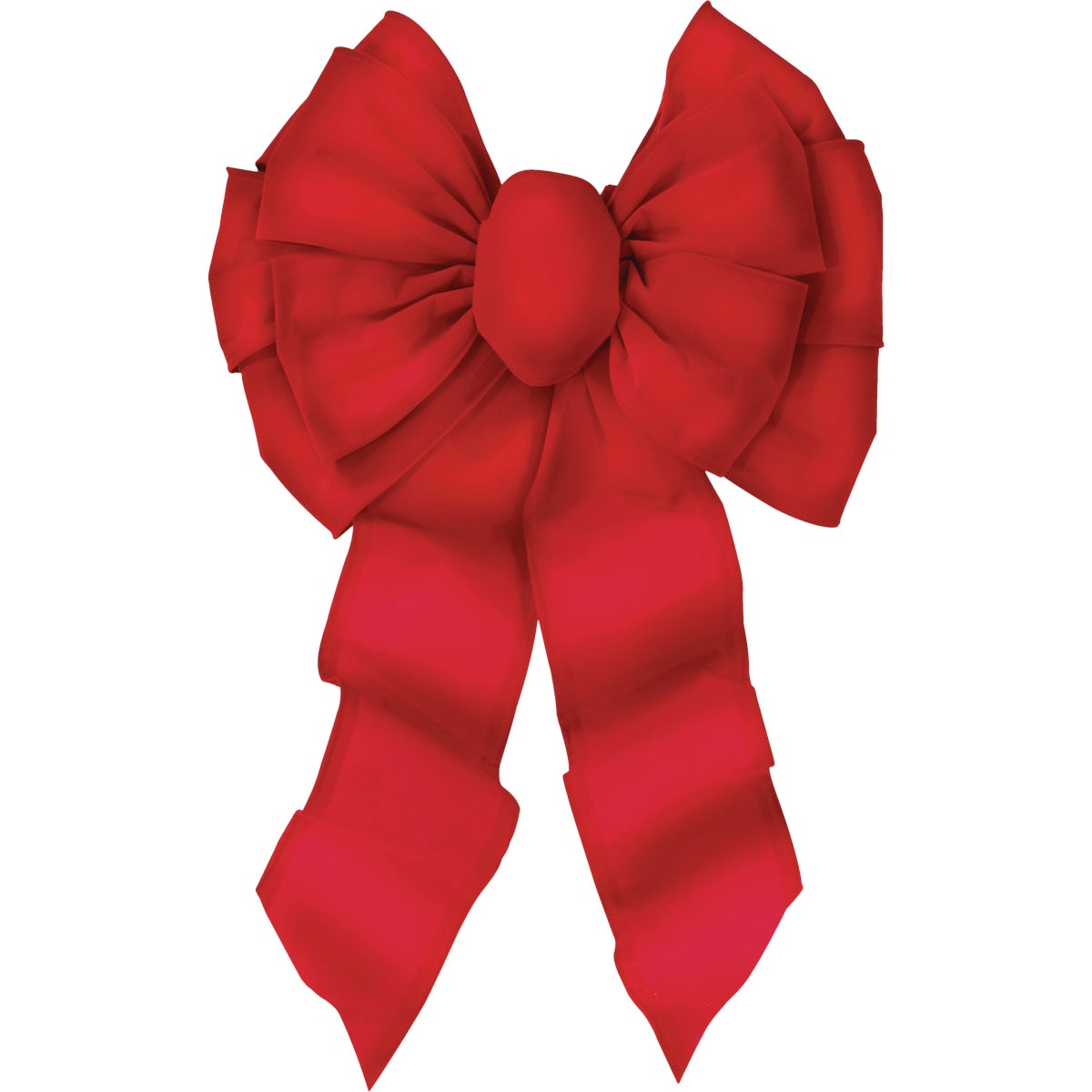 Holiday Trims 11-Loop 14 In. x 28 In. Red Velvet Deluxe Wire Bow