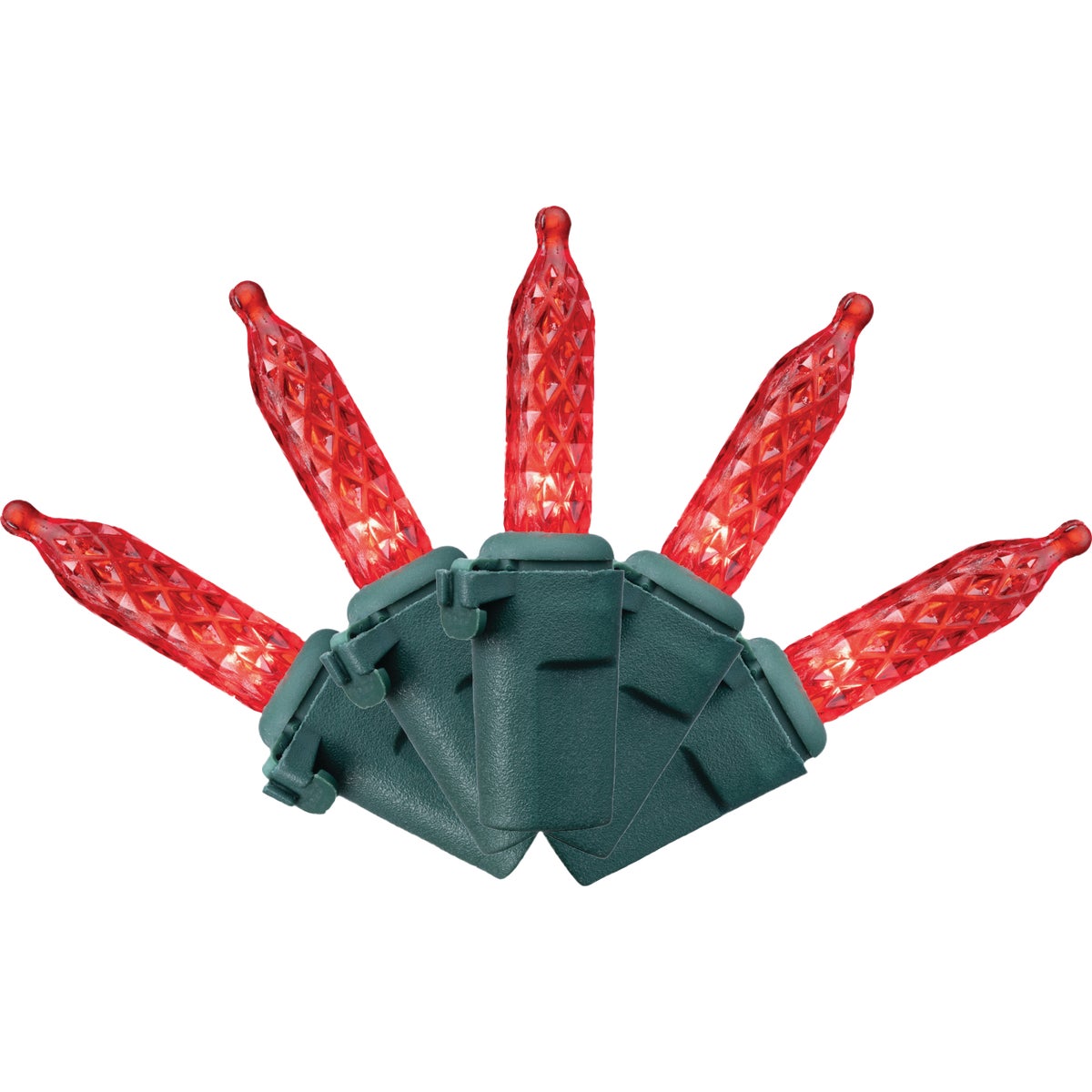 Holiday Bright Lights Vibrant Red 100-Bulb M5 Mini PS Faceted String Light Set