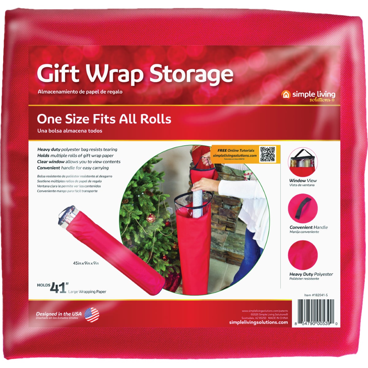 Simple Living Solutions Premium Gift Wrap Storage Tube