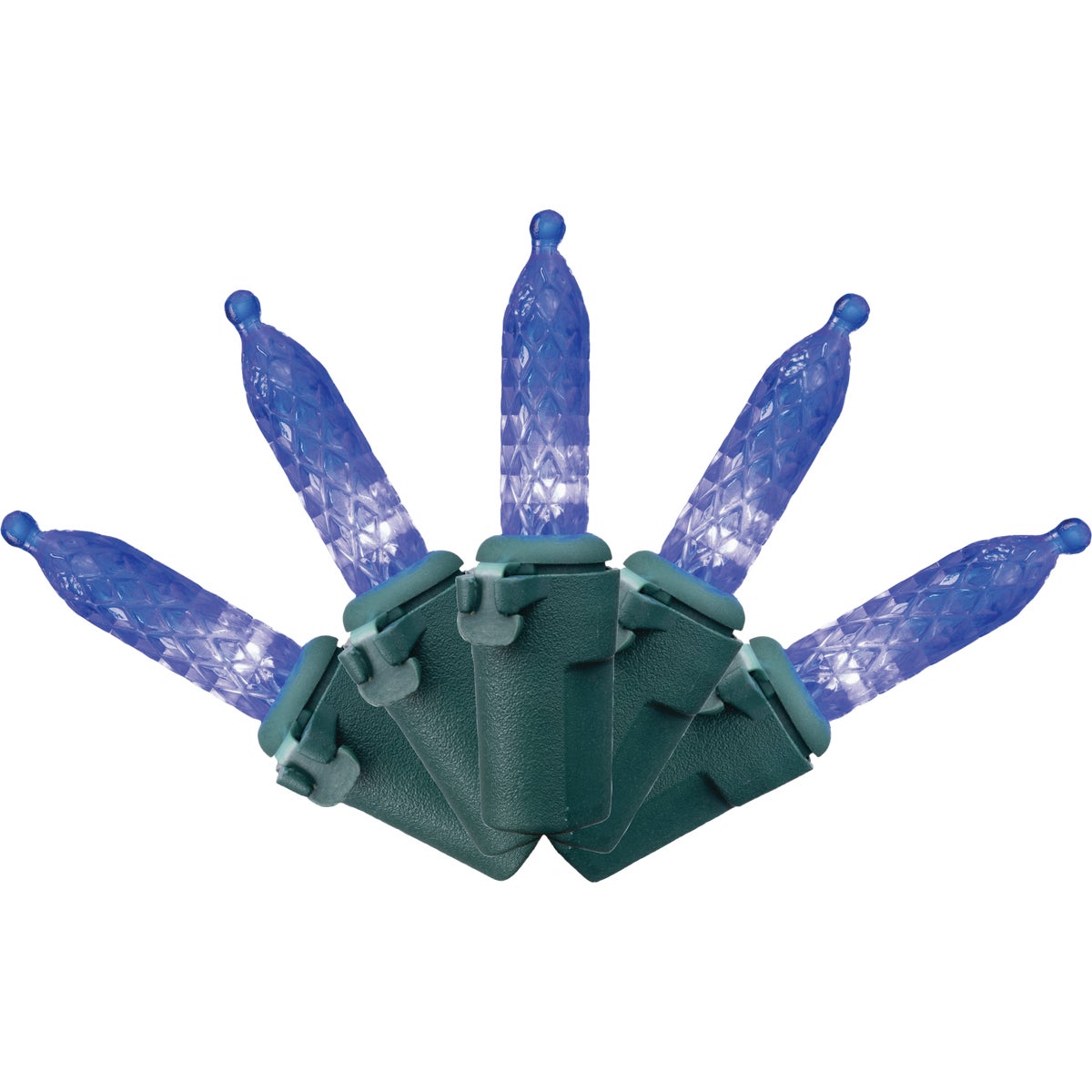 Holiday Bright Lights Vibrant Blue 100-Bulb M5 Mini PS Faceted String Light Set