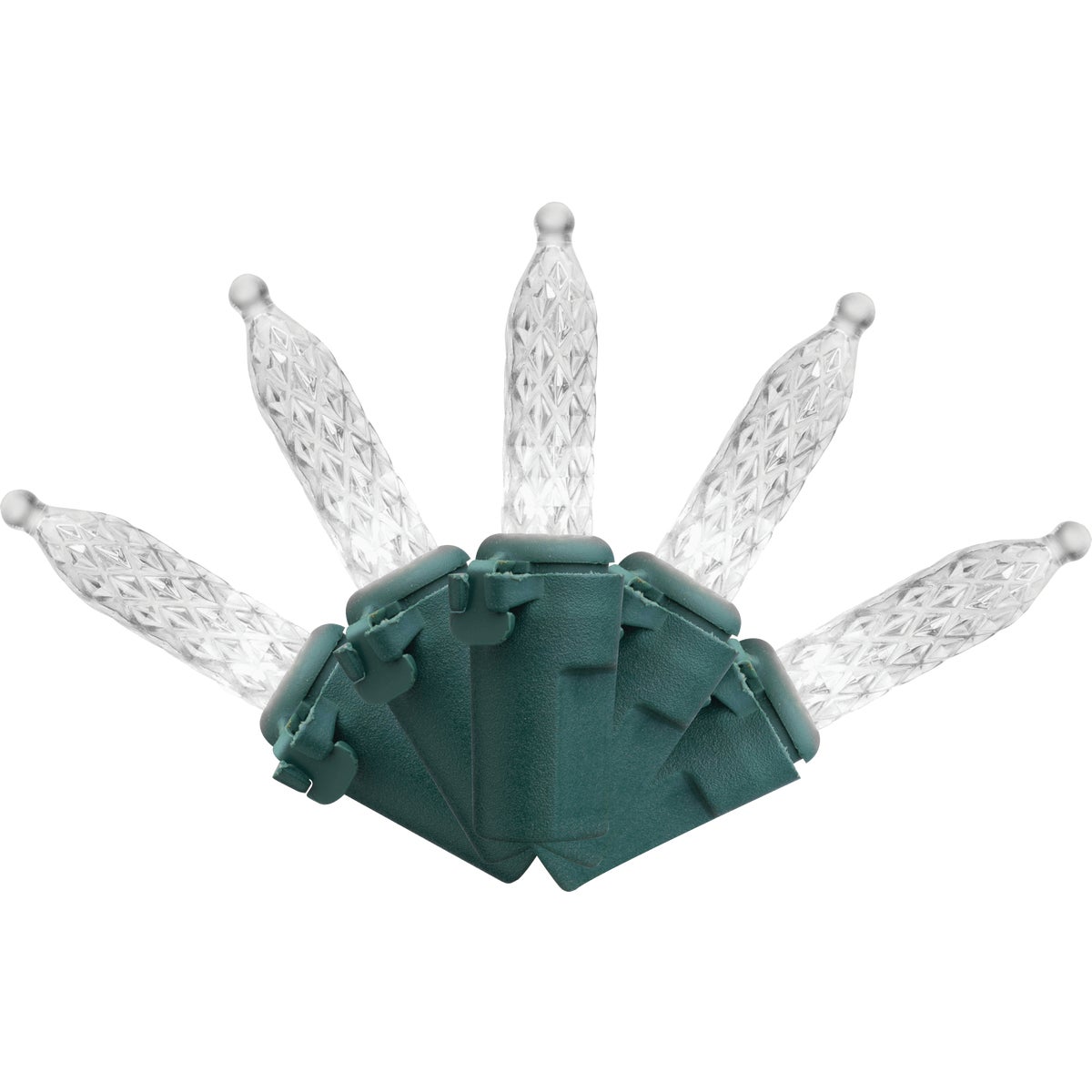 Holiday Bright Lights Vibrant Pure White 300-Bulb M5 Mini PS Faceted String Light Set