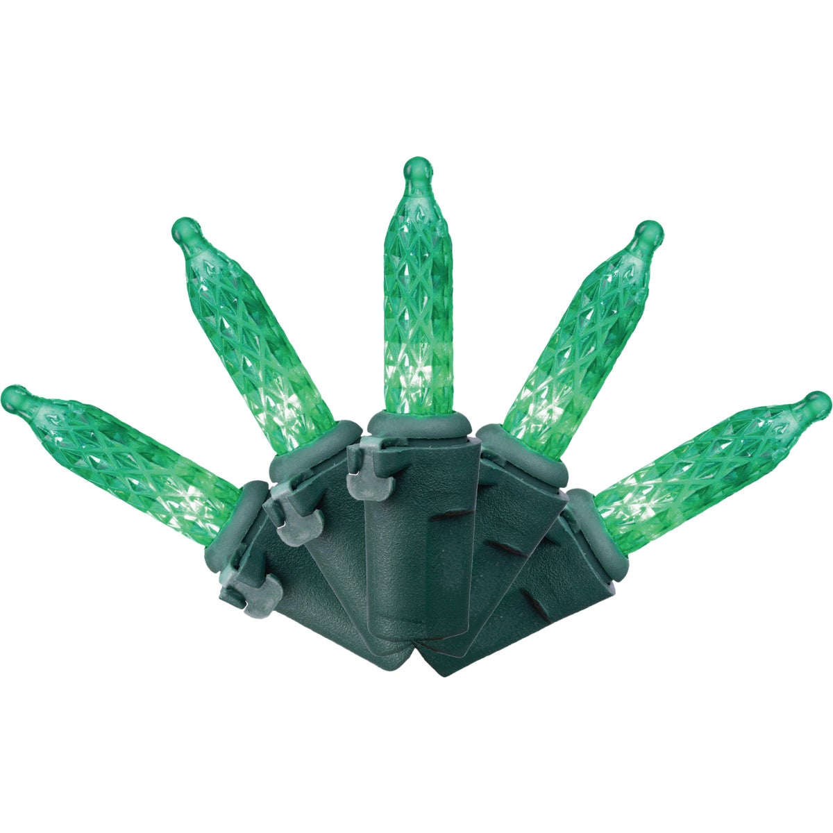 Holiday Bright Lights Vibrant Green 300-Bulb M5 Mini PS Faceted String Light Set