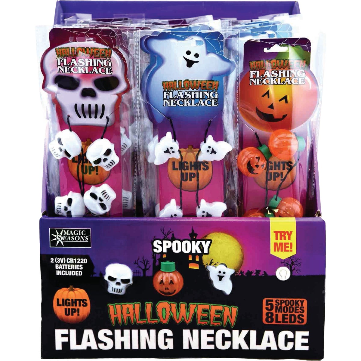 Magic Seasons Halloween Ghost/Pumpkin/Skull Necklace Display