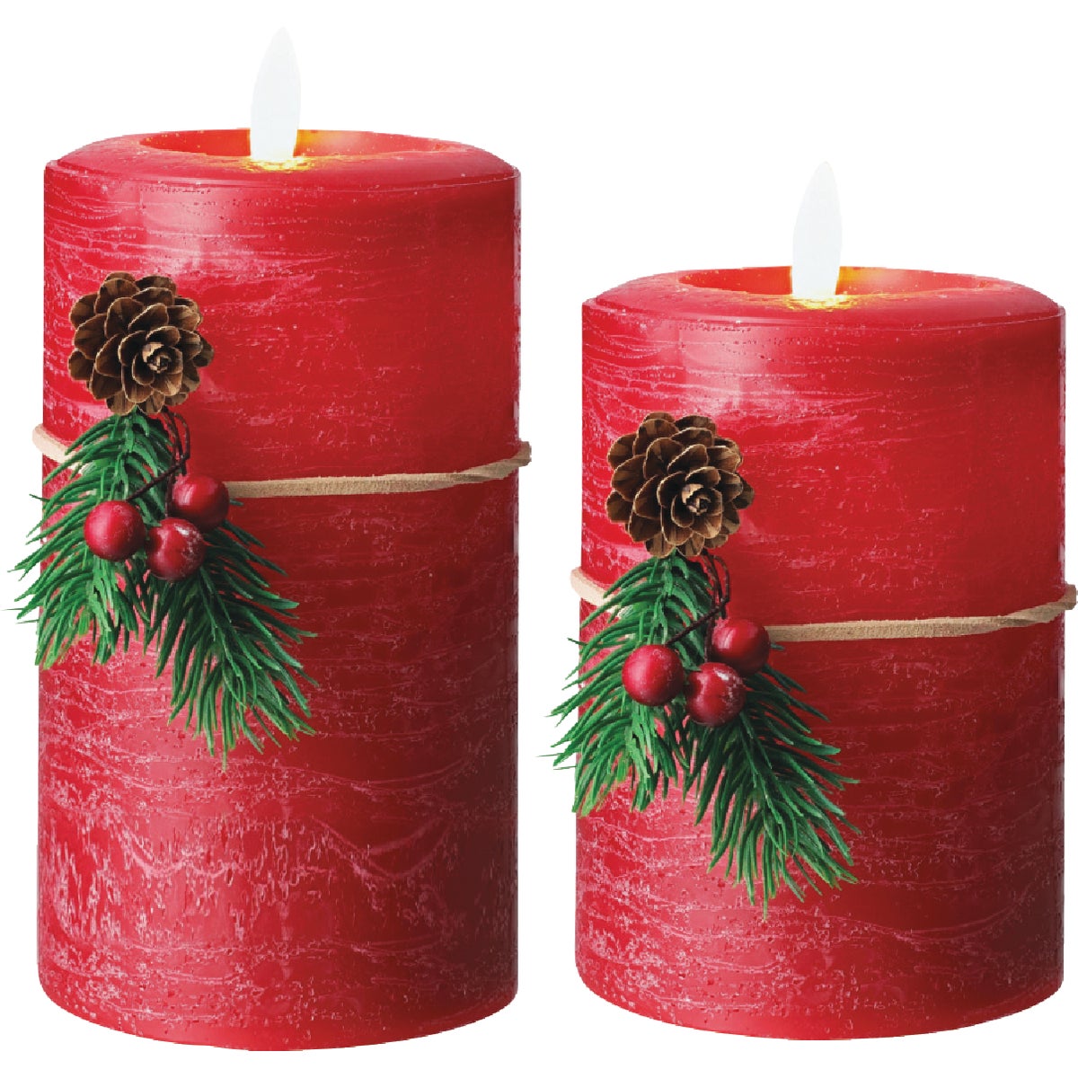 Life Home Products 3.5 In. x 5 In. Crimson Red Holiday Series Signature LED Candle