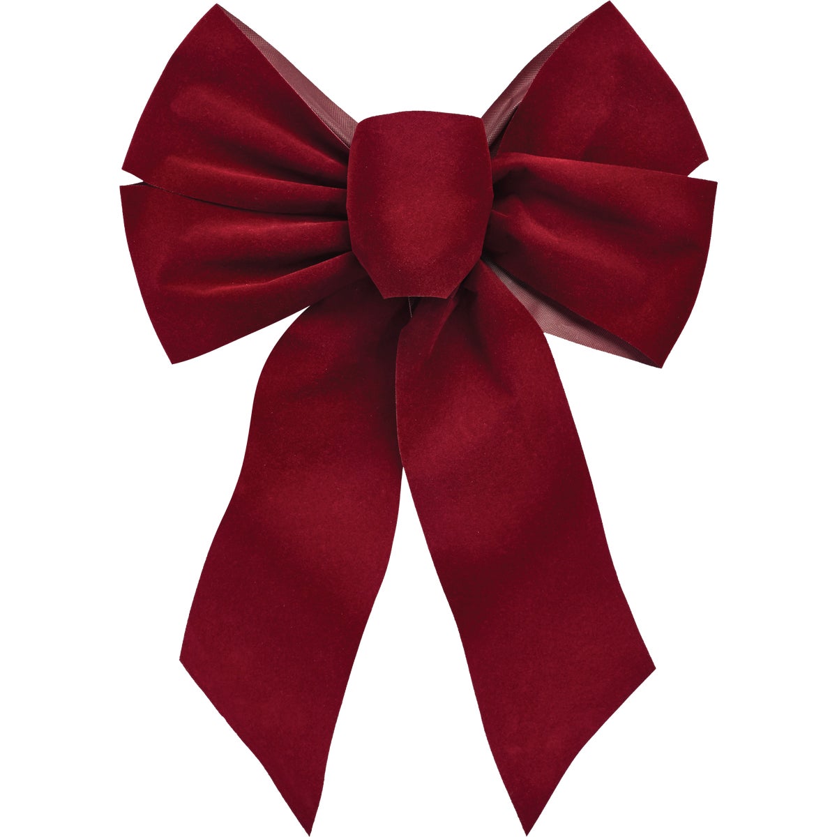 Holiday Tims 5-Loop 10 In. x 13 In. Burgundy Velvet Christmas Bow