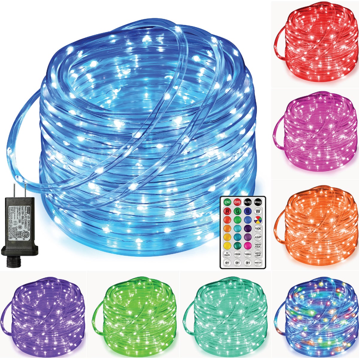 Ollny 99 Ft. Color Changing LED Rope Light Set