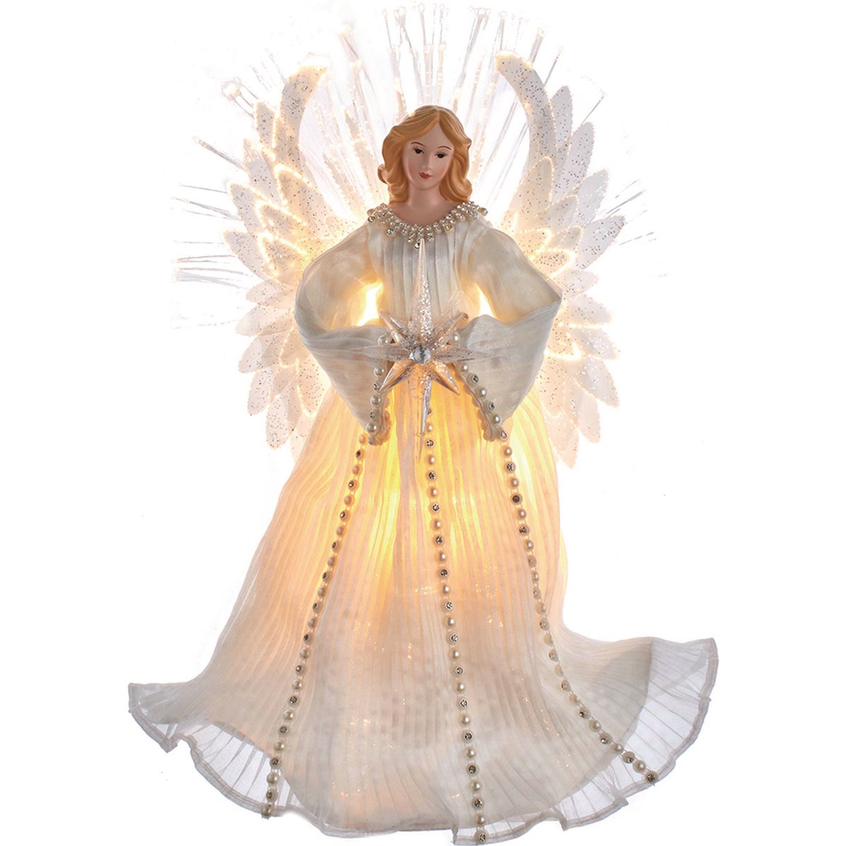Kurt Adler 16 In. 7 LED Fiber-Optic Angel Treetop
