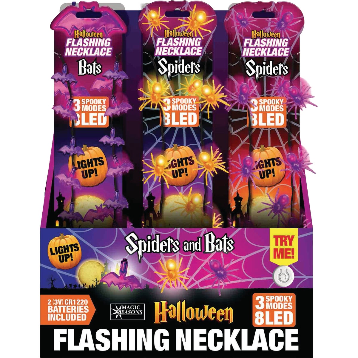 Magic Seasons Halloween Bats/Spider Necklace Display