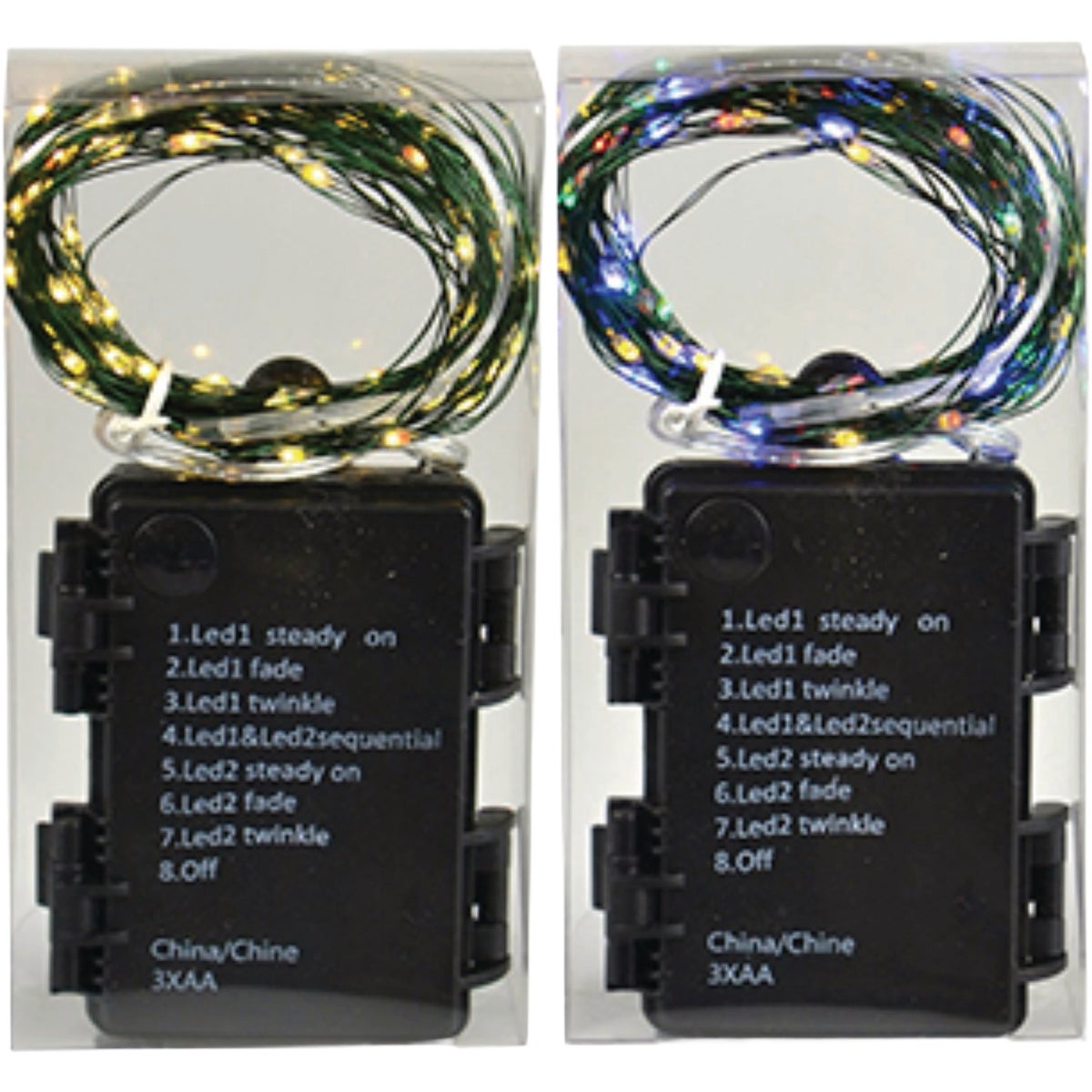 Holiday Bright Lights 100-Bulb Warm White & Multi Micro LED Battery Operated Light Set with Green Wire