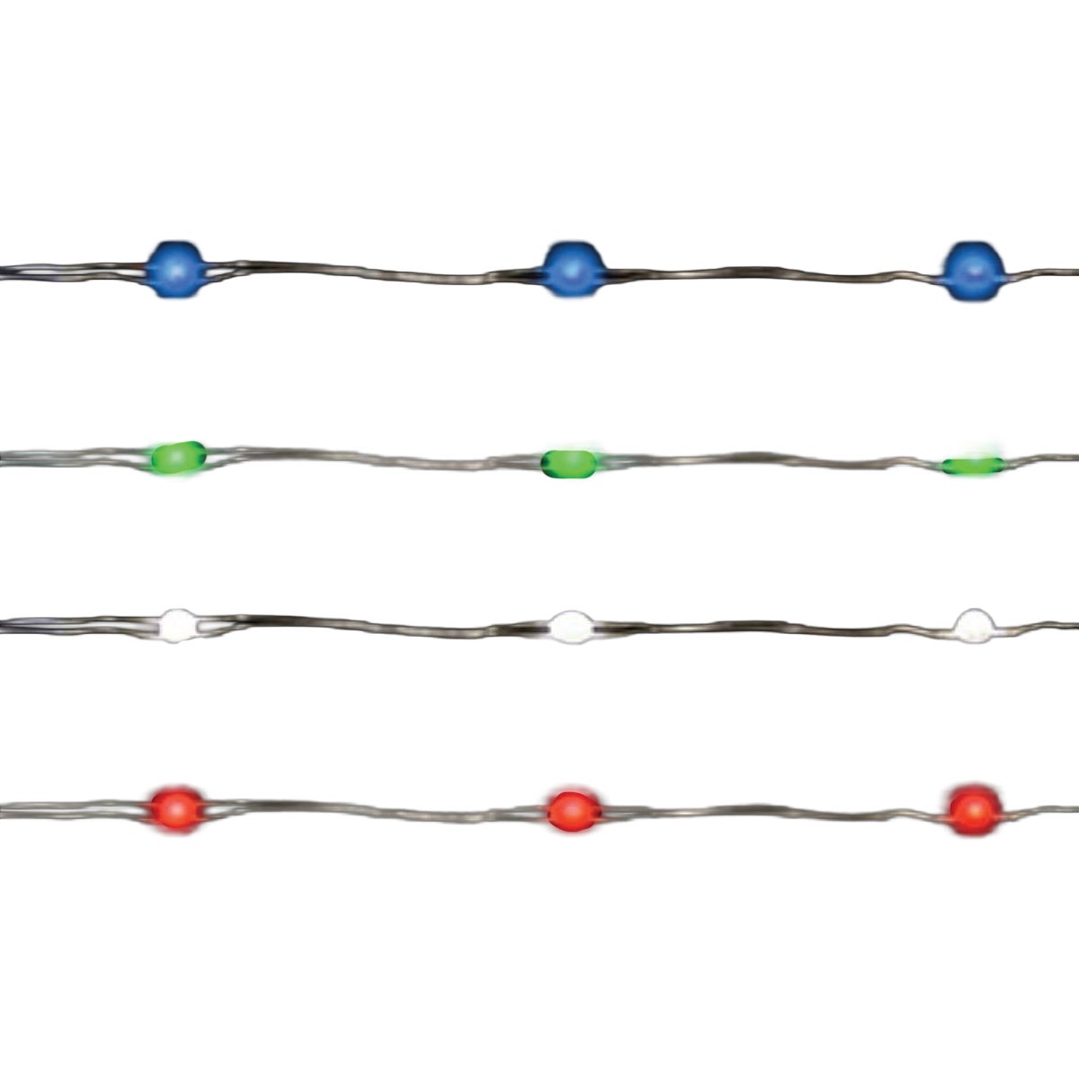 Holiday Bright Lights 100-Bulb Warm White & Multi Micro LED Battery Operated Light Set with Silver Wire