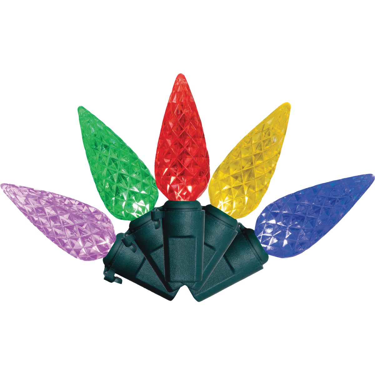 Holiday Bright Lights Vibrant Multi 100-Bulb C6 PS Faceted String Light Set