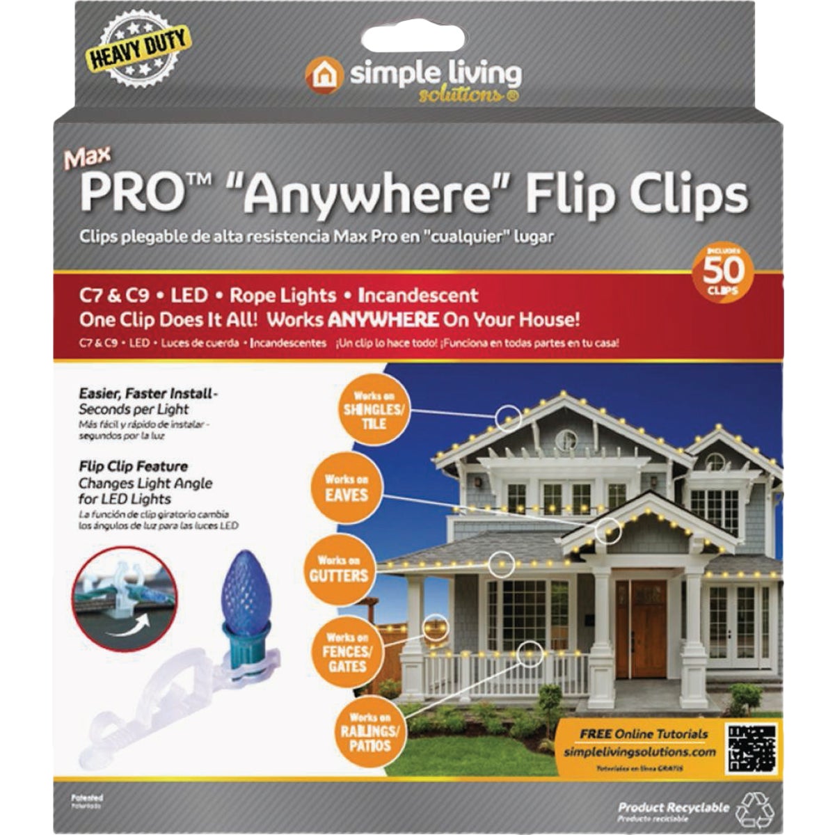 Simple Living Solutions Max PRO Anywhere Flip Clips (50-Pack)