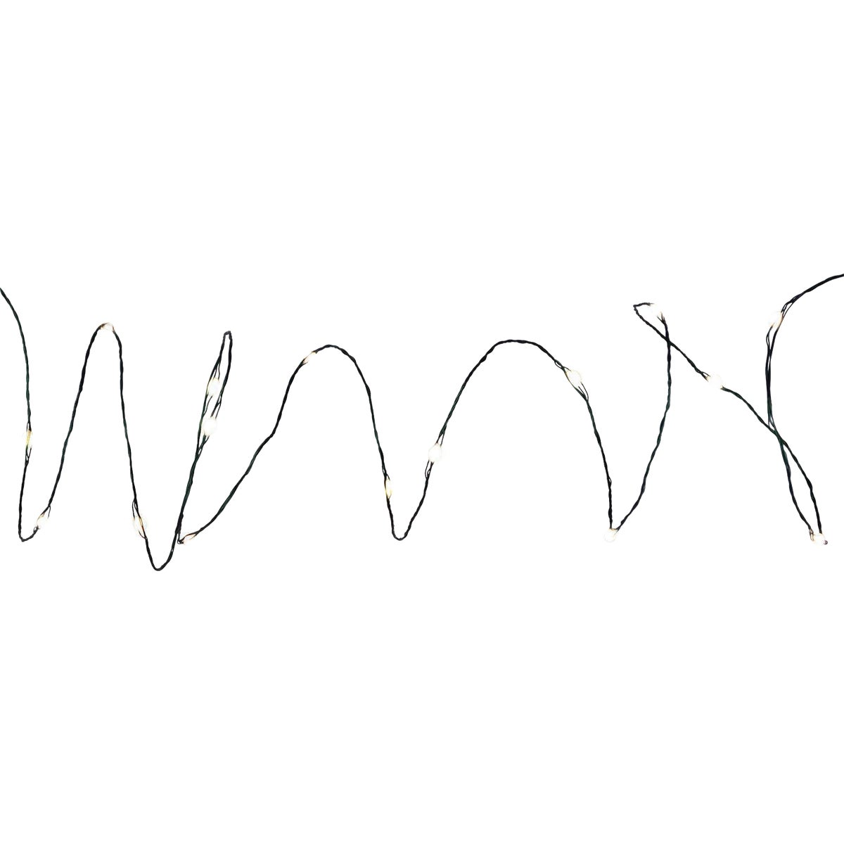 Holiday Bright Lights 100-Bulb Pure White Big Seed Micro LED Battery Operated Light Set with Green Wire