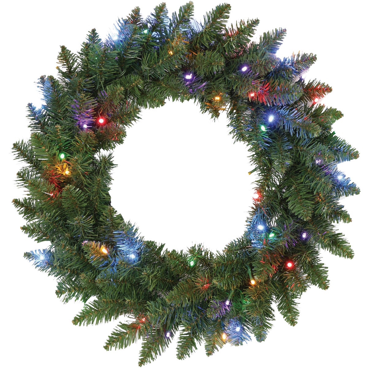 Holiday Wonderland 24 In. 20-Bulb Multi-Color Incandescent PVC Wreath