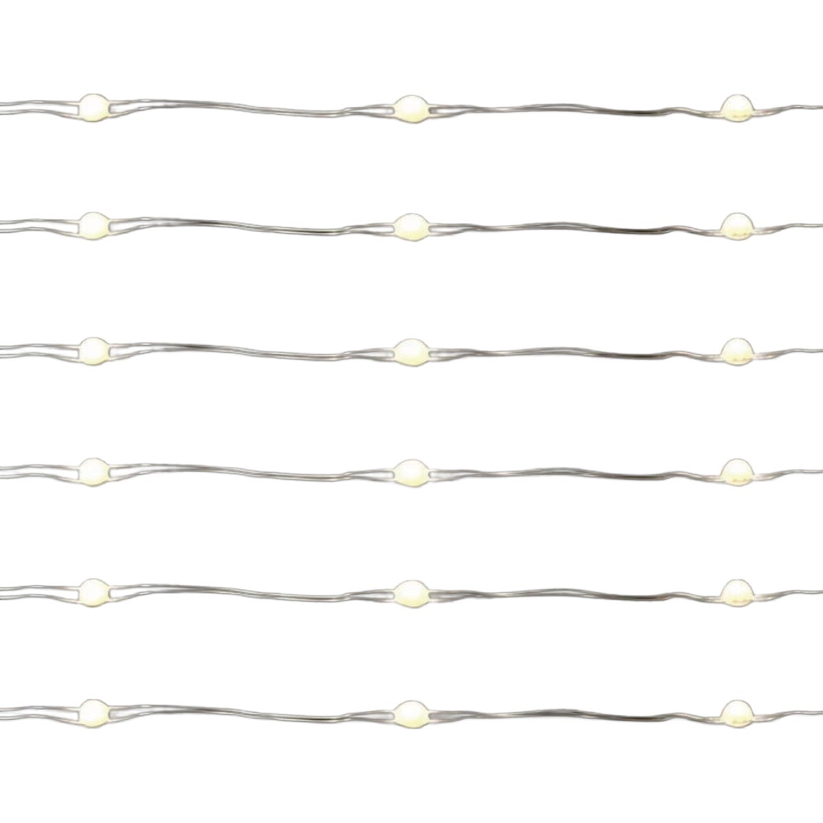 Holiday Bright Lights 100-Bulb Pure White Big Seed Micro LED Battery Operated Light Set with Silver Wire