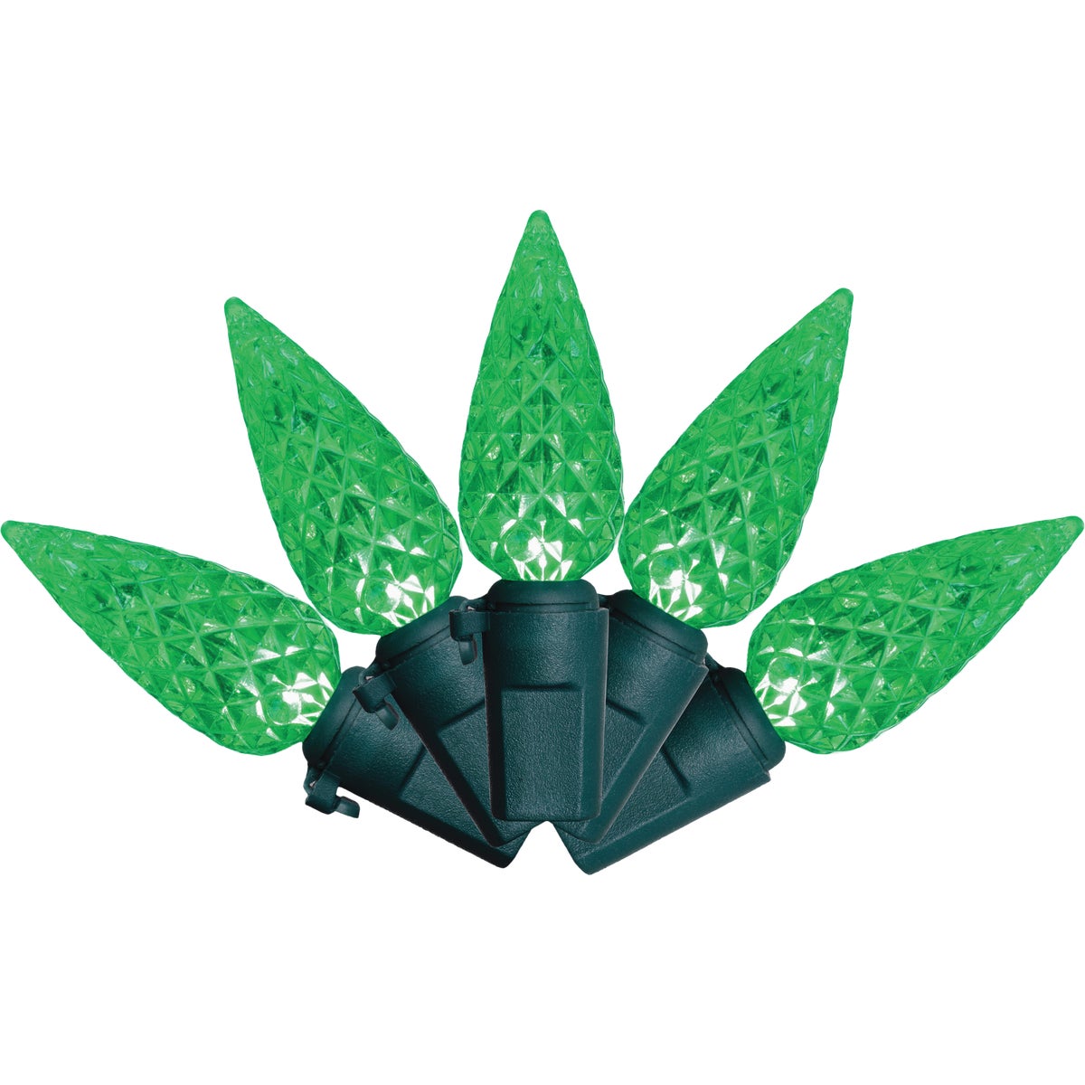 Holiday Bright Lights Vibrant Green 100-Bulb C6 PS Faceted String Light Set