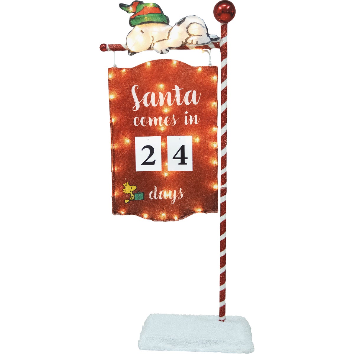 Peanuts 48 In. Santa Countdown Sign