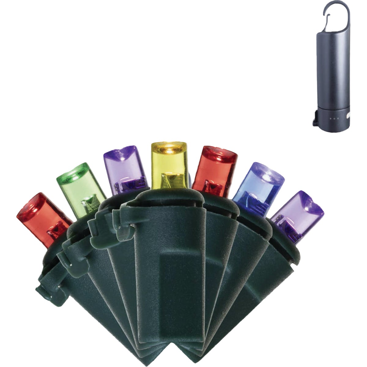 Holiday Bright Lights 50-Bulb Multi-Color 5MM Rechargeable Light Set with Power Bank