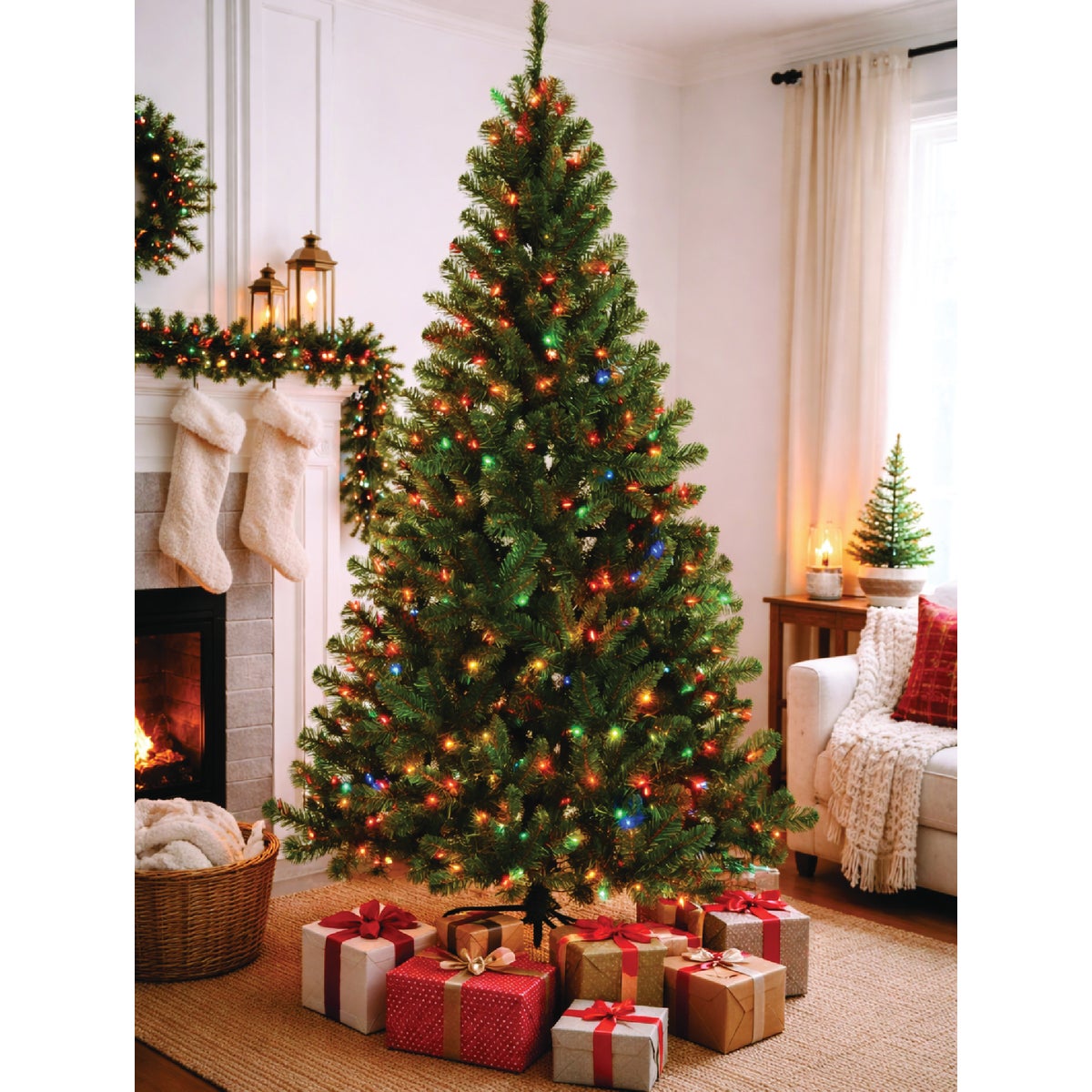 National Tree Company 6 Ft. 220 Dual Color LED Carlton Hinged Christmas Tree
