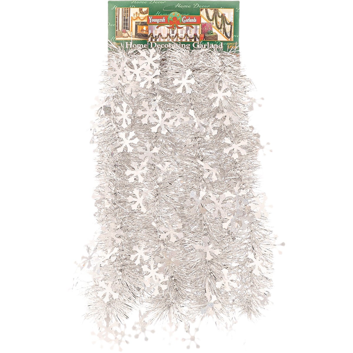 FC Young 10 Ft. Silver Snowflakes Garland