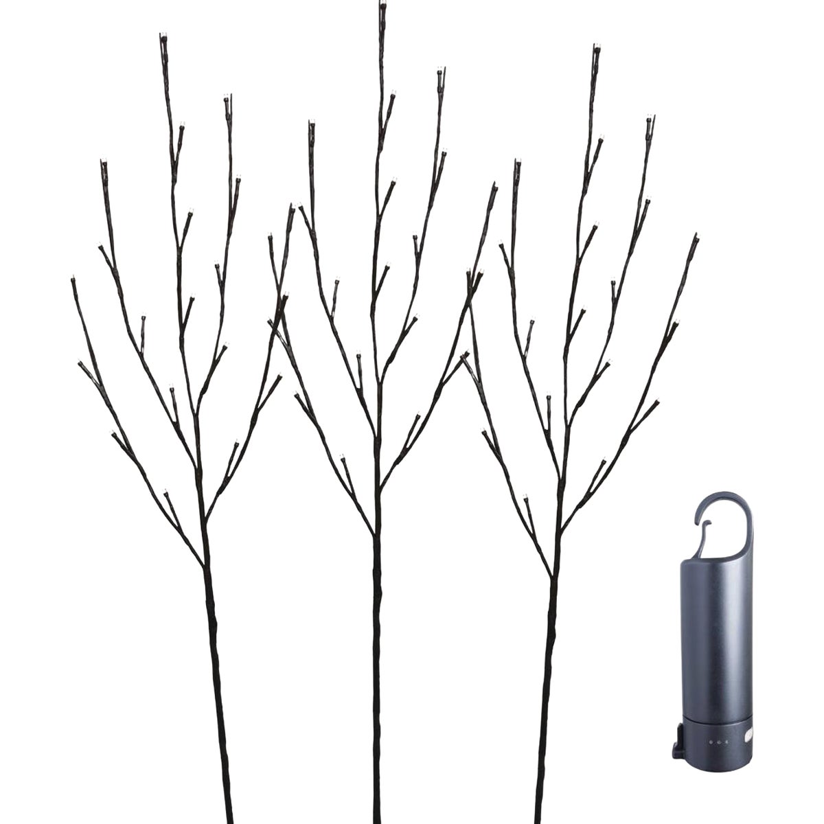 Holiday Bright Lights Warm White Rechargeable LED Lighted Brown Twig with Power Bank