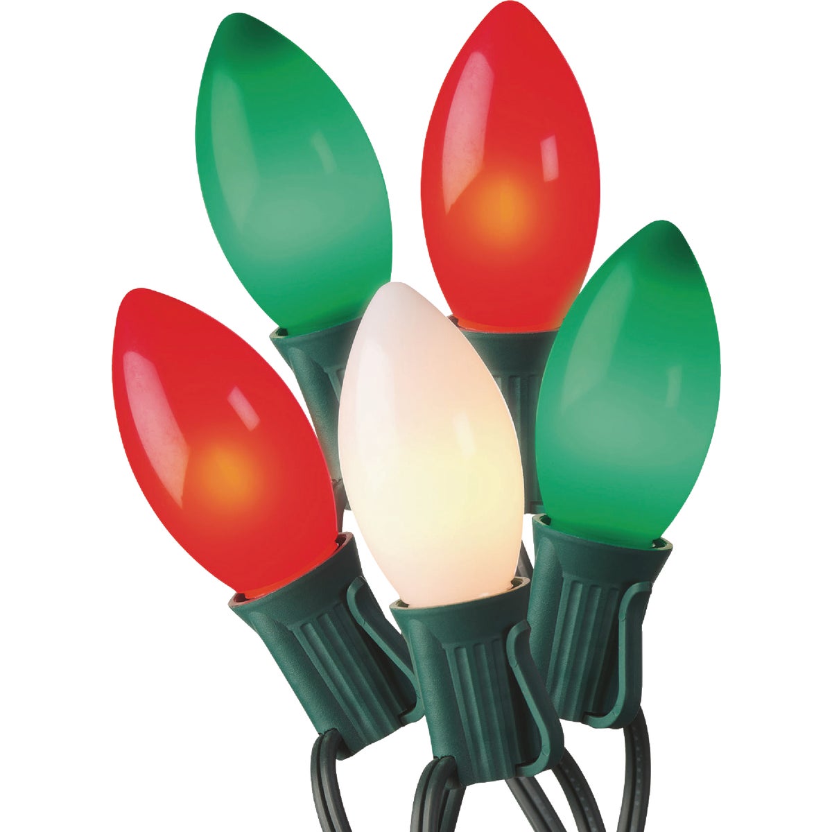 Sylvania Red/Warm White/Green 20-Bulb Staylit Traditional Glow C9 Ceramic LED Light Set