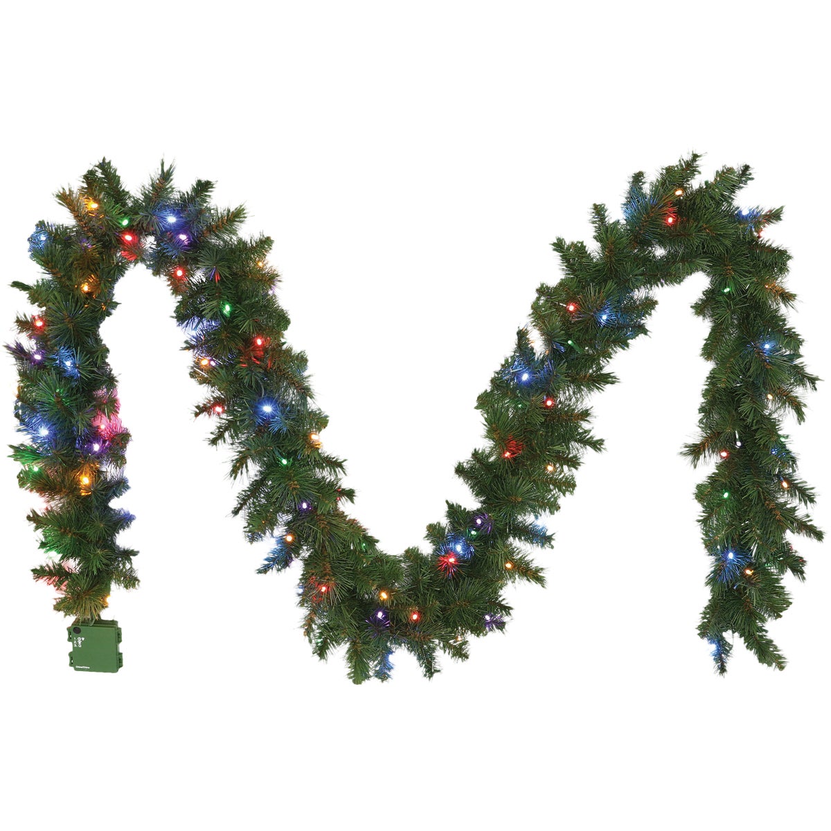 Holiday Wonderland 9 Ft.220-Tip Prelit Multi-Color LED PVC Garland