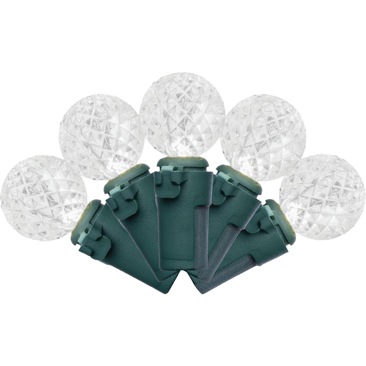 Holiday Bright Lights Vibrant Pure White 100-Bulb G12 PS Faceted String Light Set