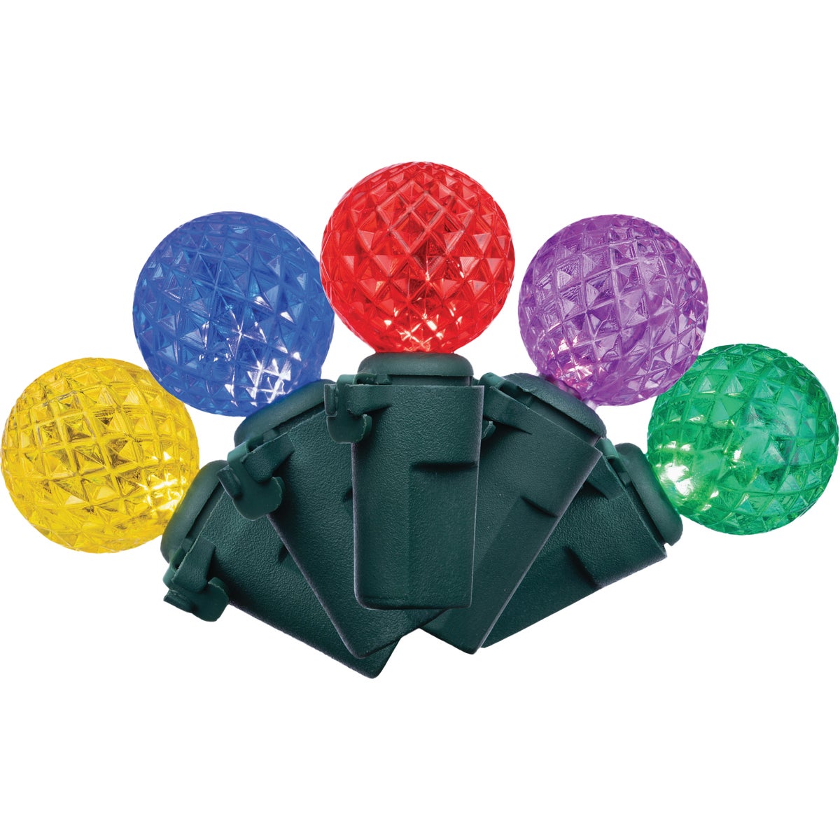 Holiday Bright Lights Vibrant Multi 100-Bulb G12 PS Faceted String Light Set