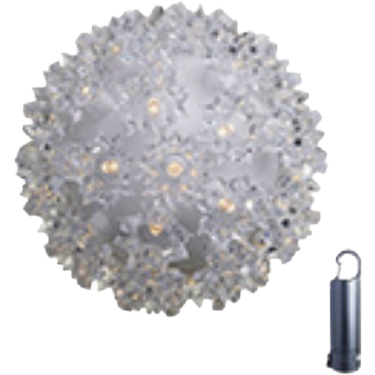 Holiday Bright Lights 5.5 In. Warm White LED Rechargeable Starlight Sphere with Power Bank