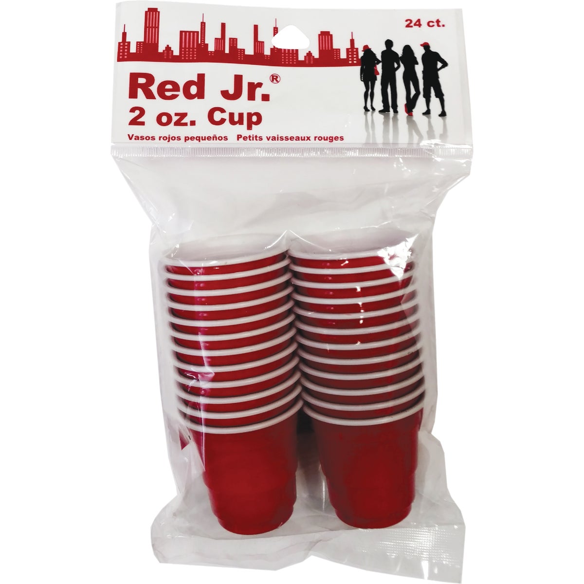 Red Jr. 2 Oz. Red Plastic Cups (24-Pack)