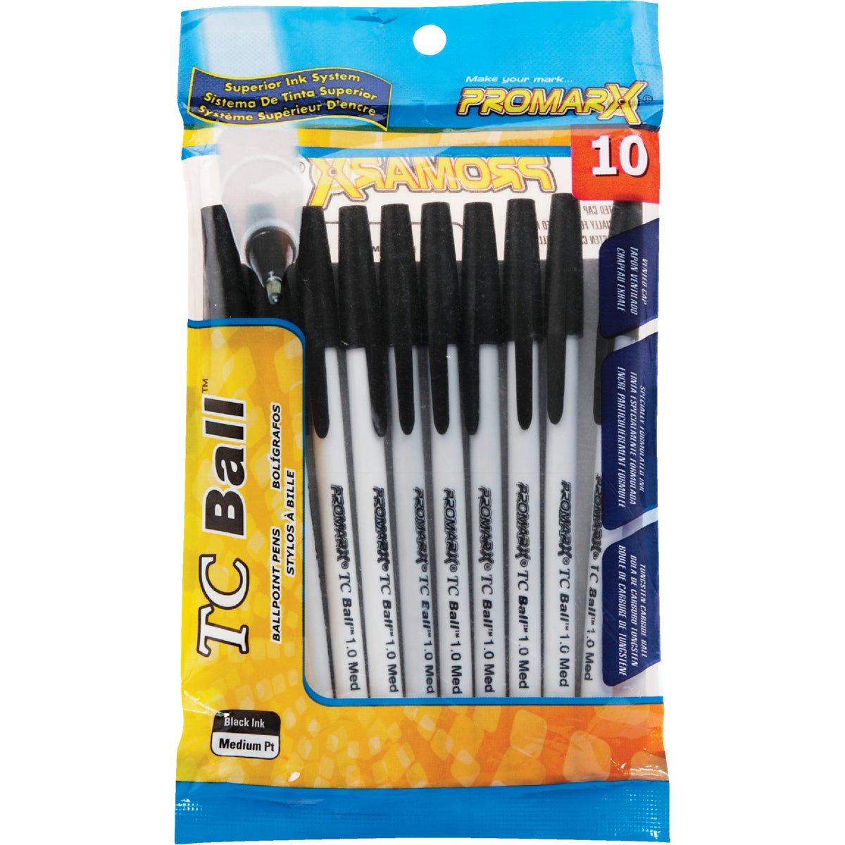 10PK BLK TCBP STICK PENS