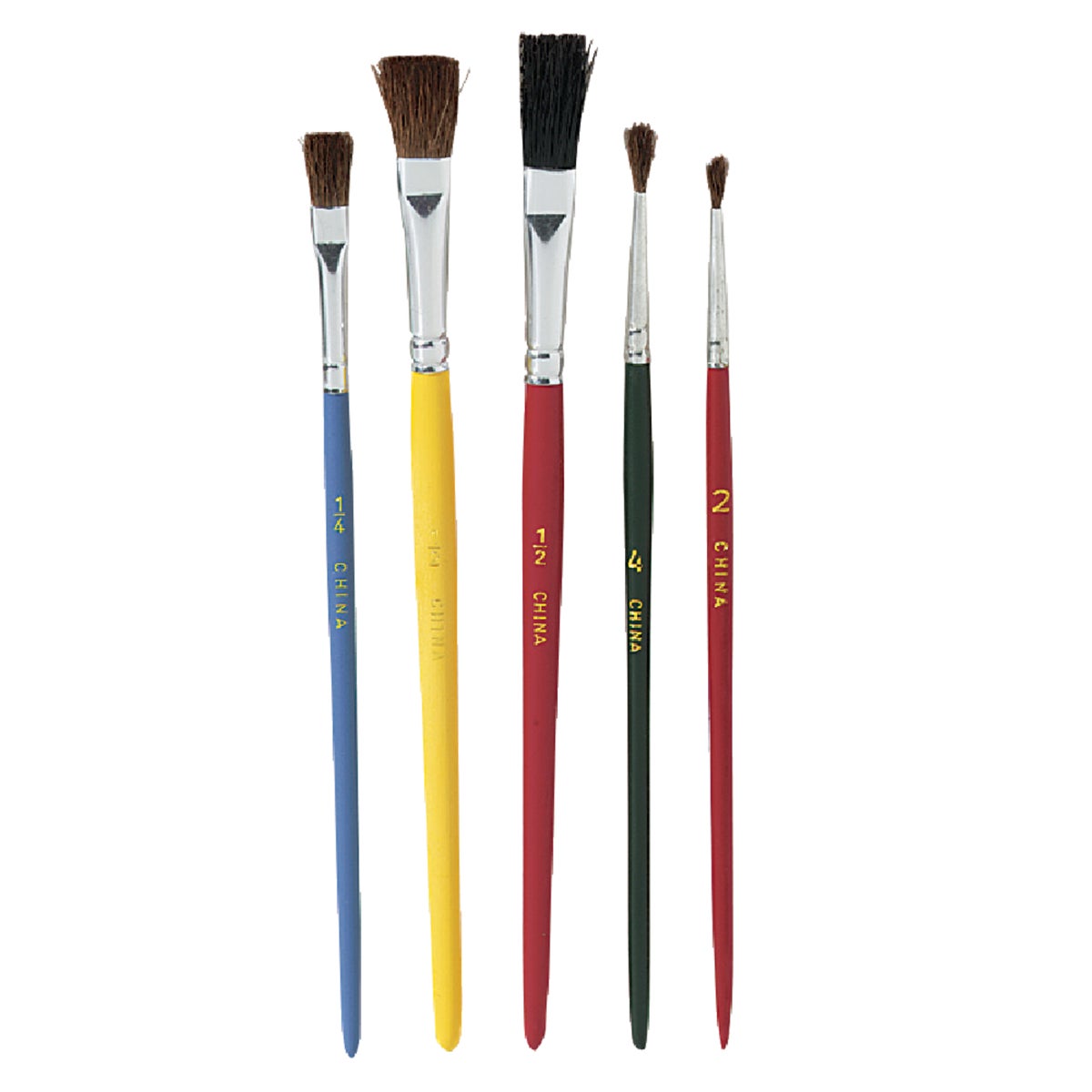 Duro Assorted Sizes And Assorted Bristle Material Artist Brush Set (5 Pieces)