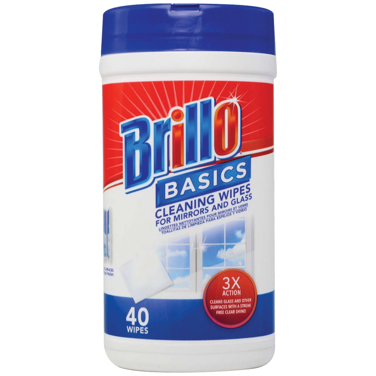 Brillo Basics 5.9 In. x 7.9 In. Wipes Glass Cleaning Wipes (40-Pack)