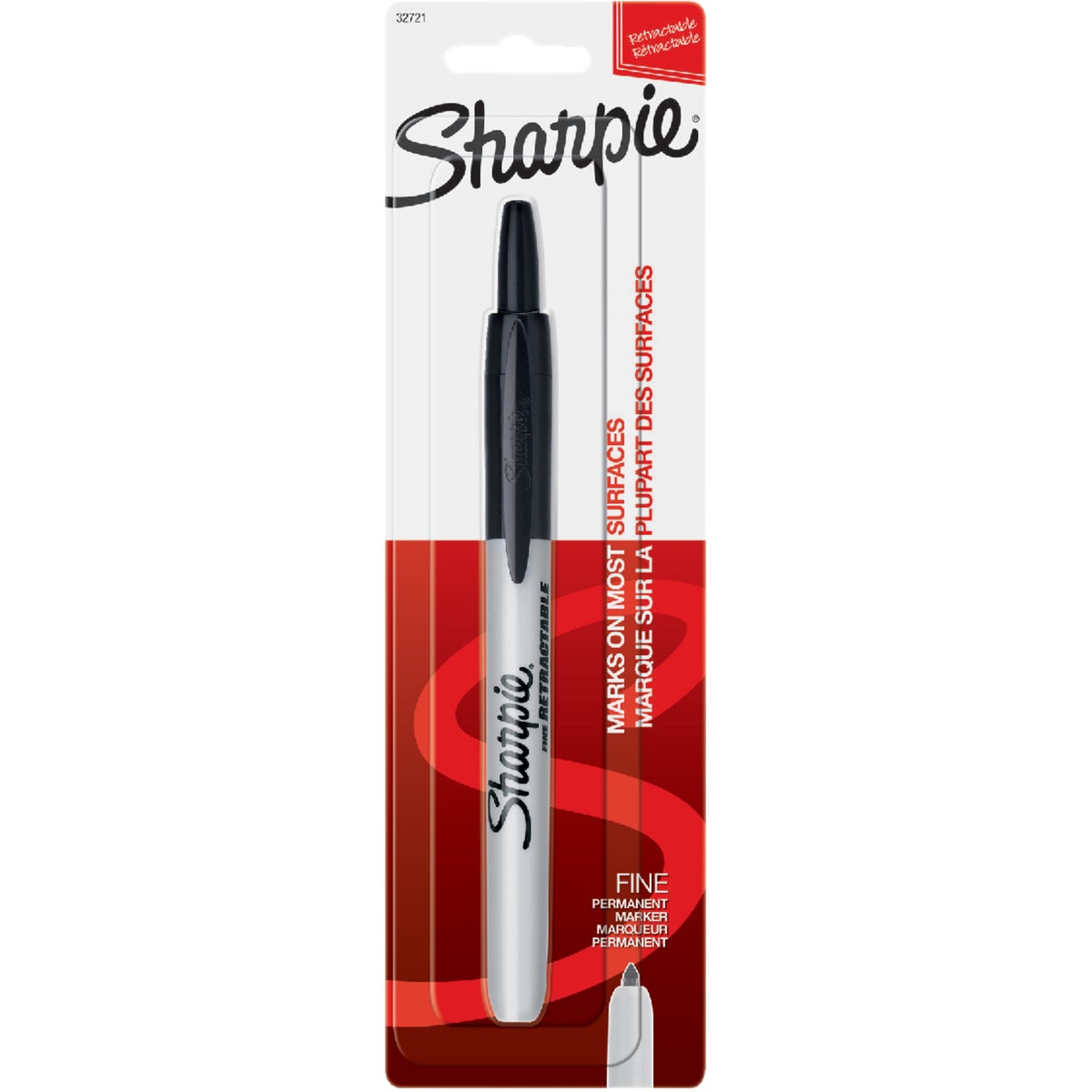 1PK BLK RETRACT SHARPIE