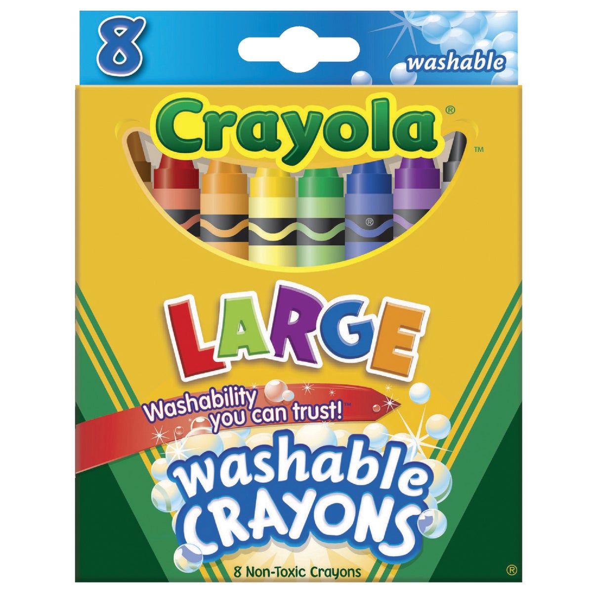 8CT WASHABLE CRAYONS