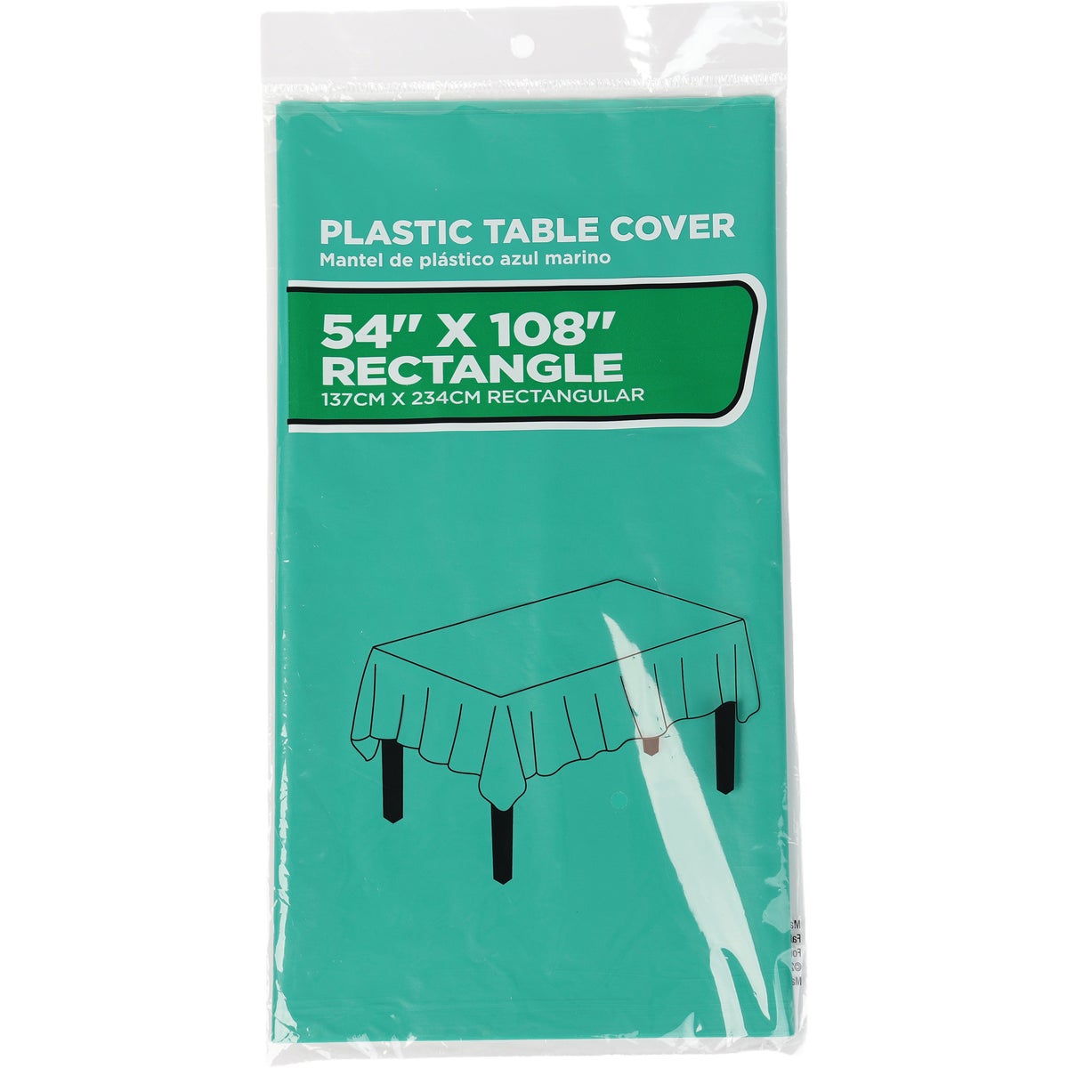 54 In. x 108 In. Emerald Green Rectangular Plastic Table Cover