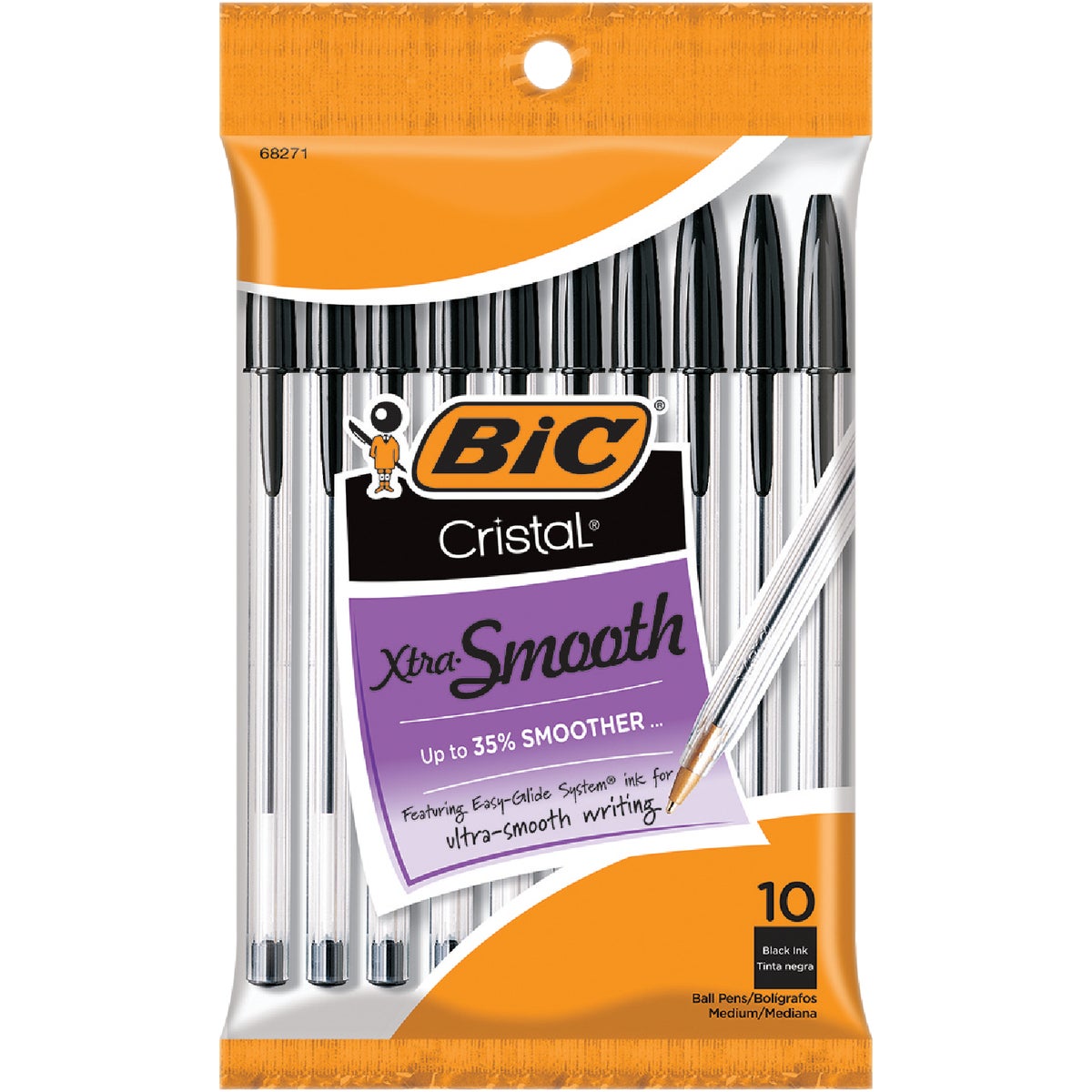 10PK BLK CRISTAL PEN