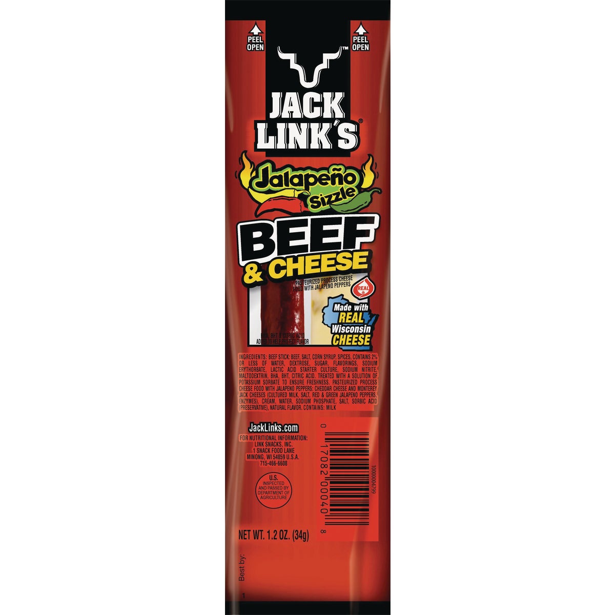 Jack Links 1.2 Oz. Jalapeno & Teriyaki Meat & Cheese Snack