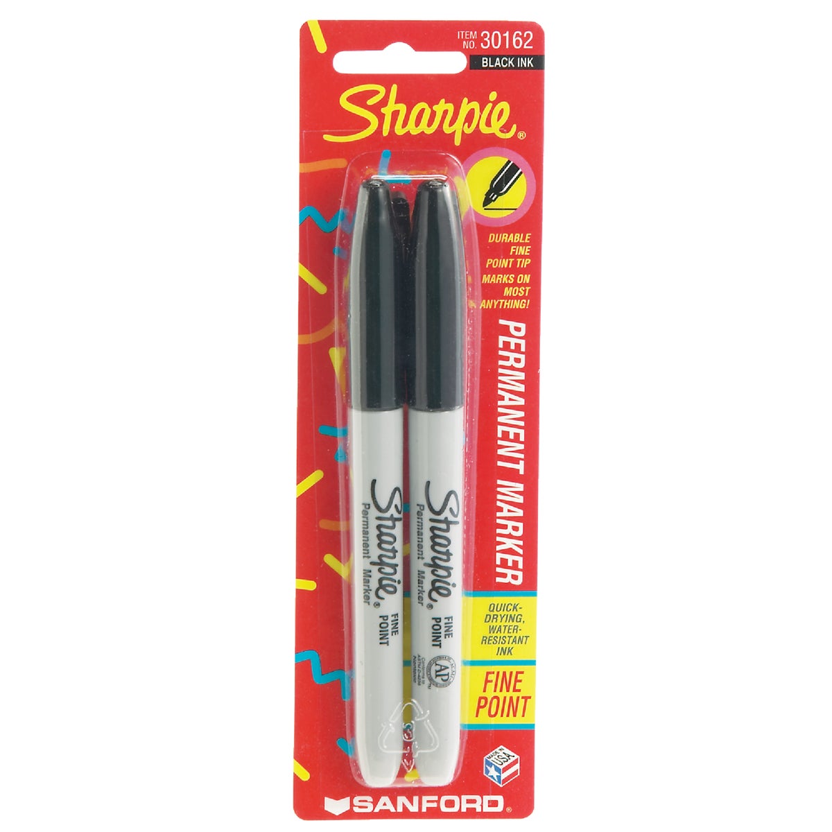 2PK BLK FINE SHARPIE