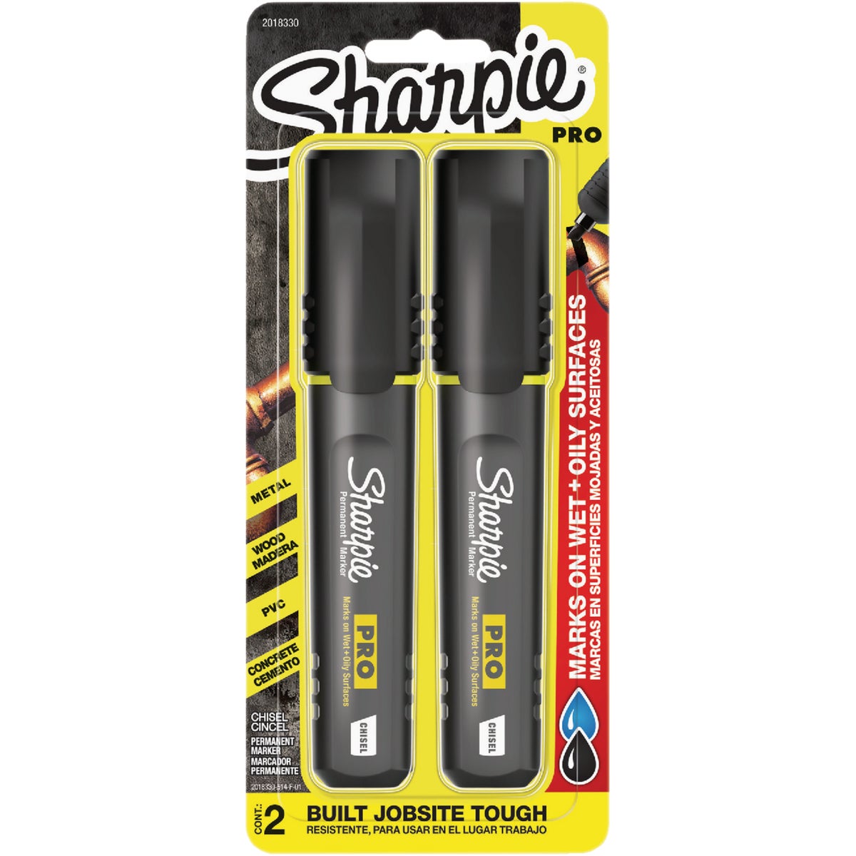 Sharpie Pro Black Chisel Tip Permanent Marker (2-Pack)