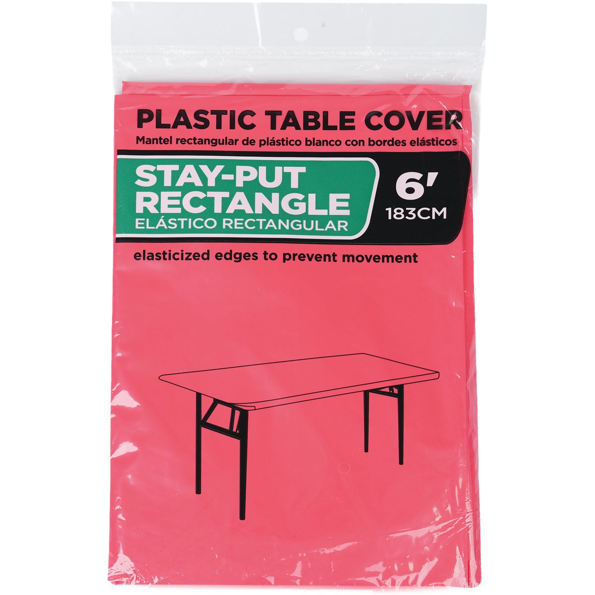 30 In. x 72 In. Red Stay-Put Fitted Rectangular Table Cover
