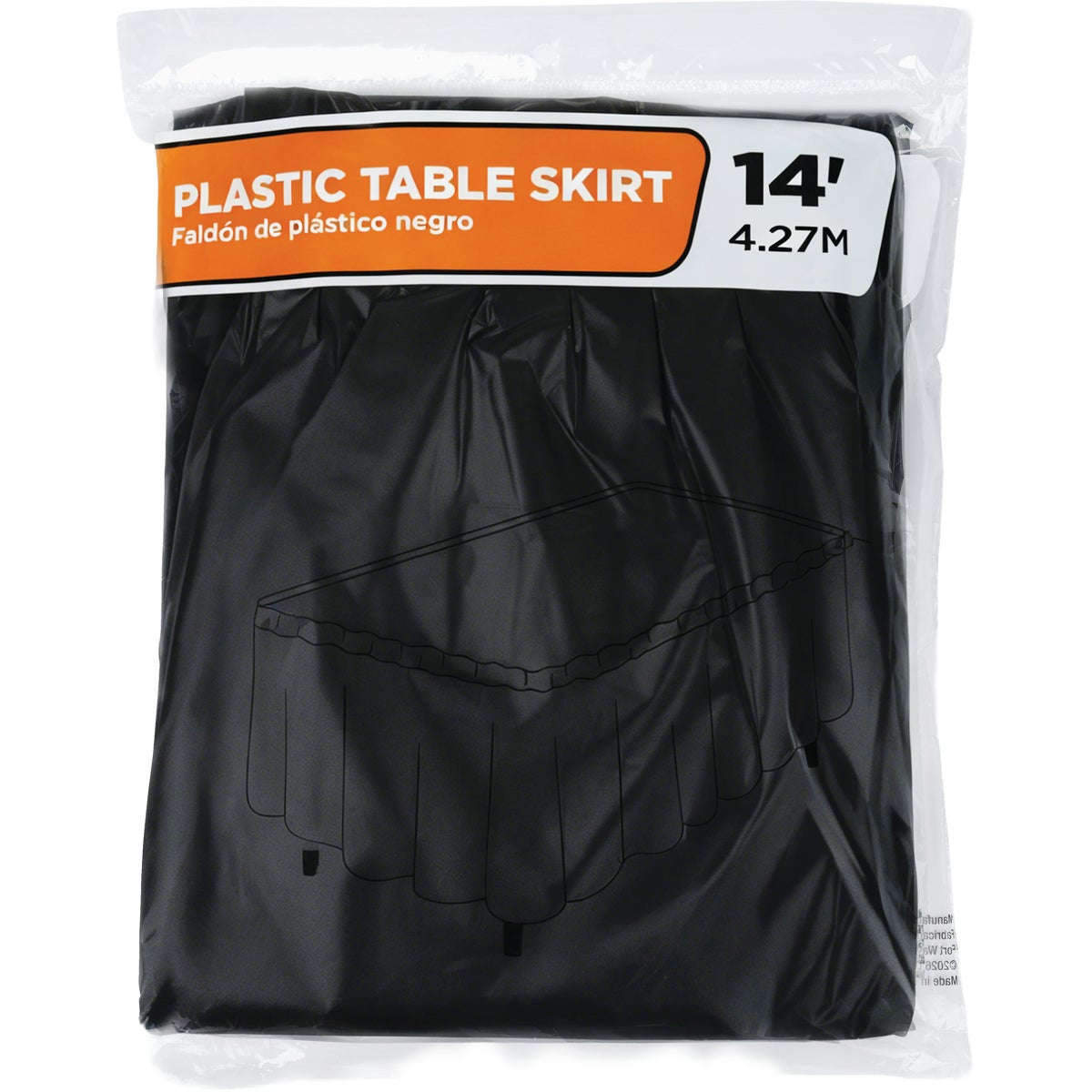 14 Ft. Black Plastic Table Skirt