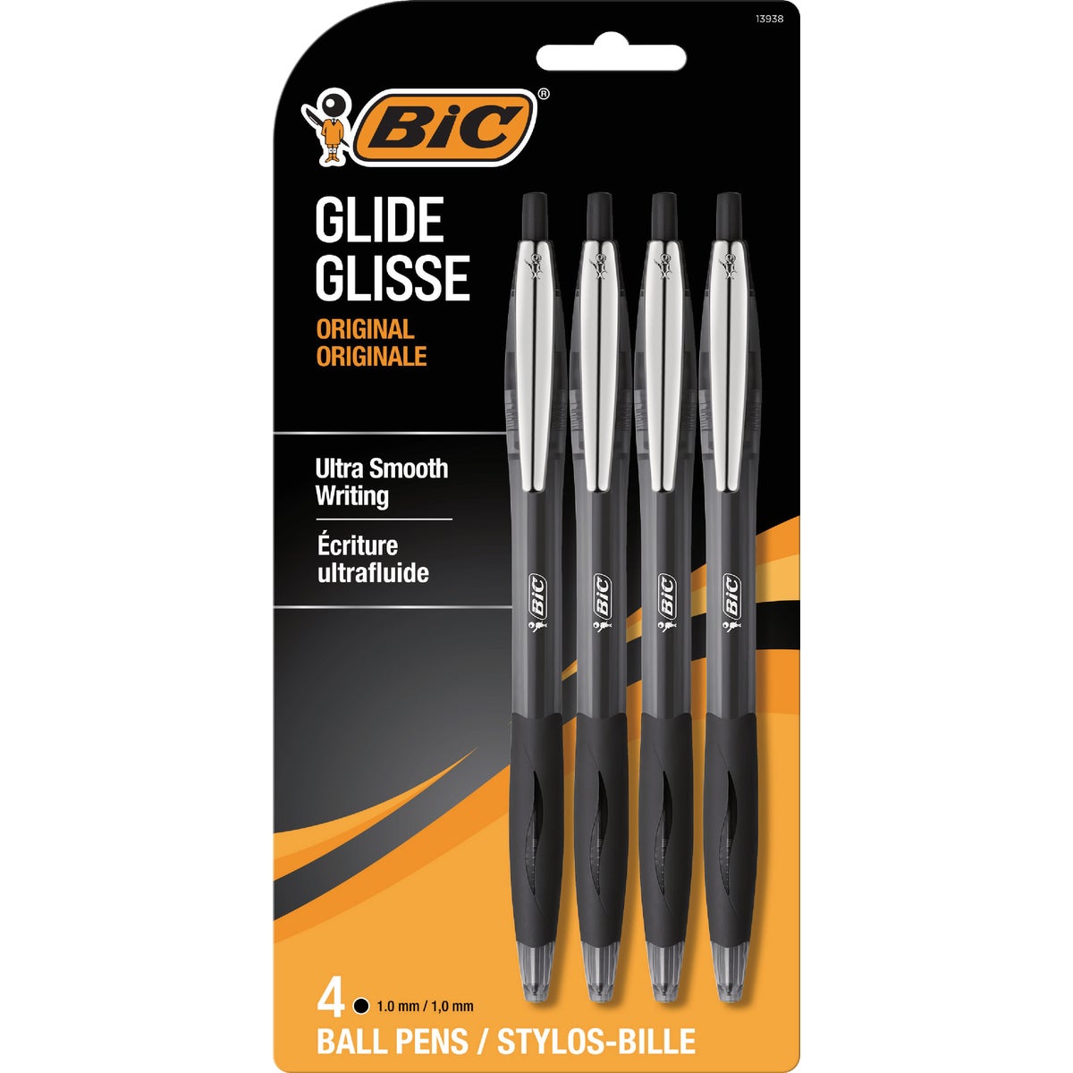 BIC Glide Original Medium Point Black Ball Pen (4-Pack)