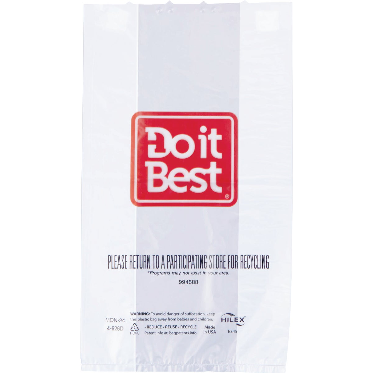 Do it Best 5 Lb. Capacity Clear Plastic Nail Shopping Bag (1500-Pack)